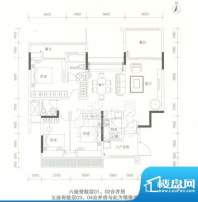 凯德天伦世嘉C户型合面积:121.55平米