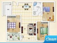 山水庭院S3户型 3室面积:0.00平米
