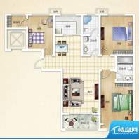 山水庭院S1户型 3室面积:0.00平米