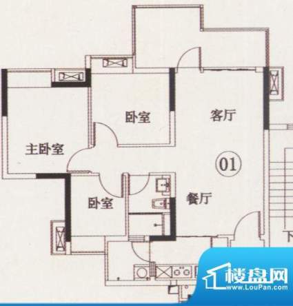 时代糖果06栋01 3室面积:87.31平米