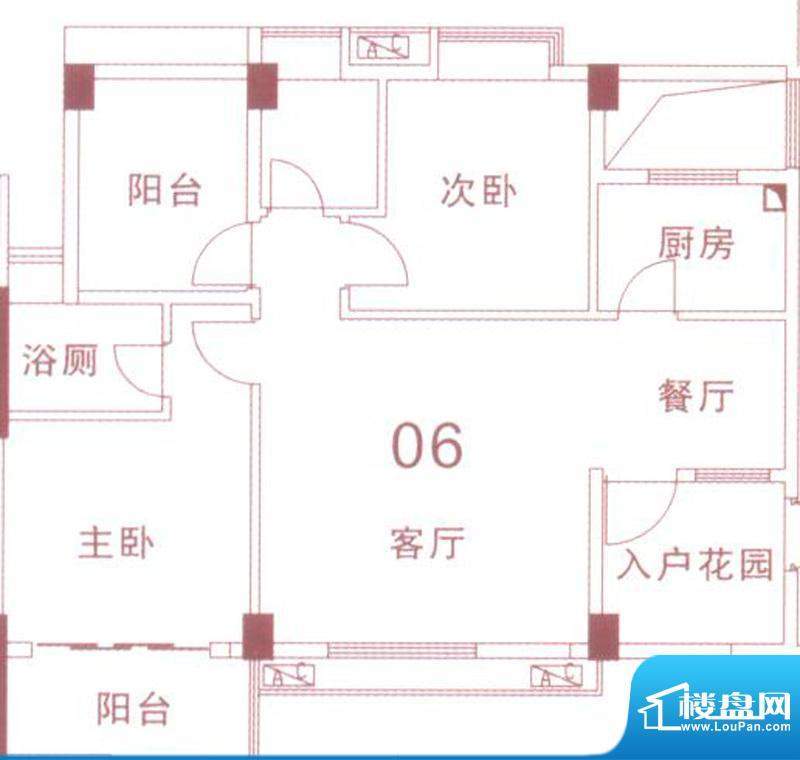 文华尚领5座06单元 面积:89.00平米