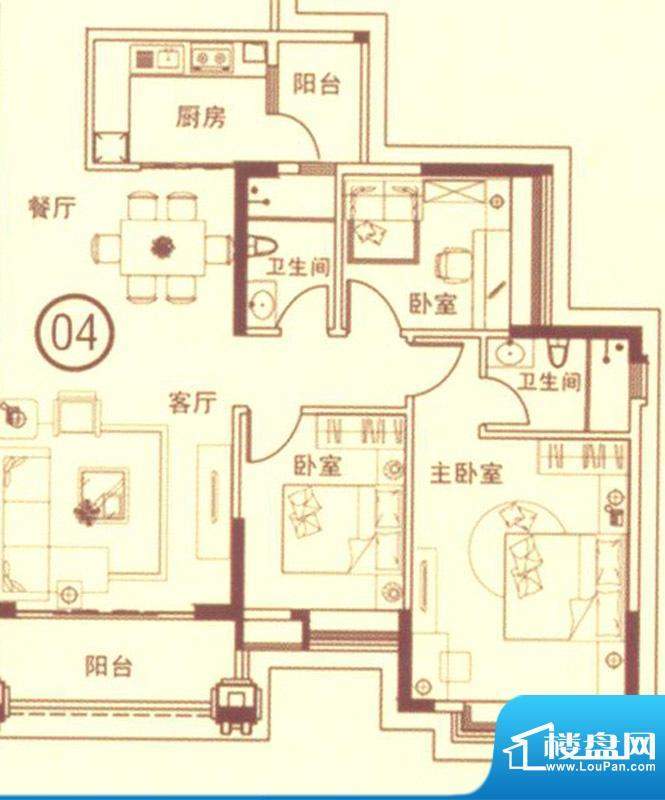 富星半岛5栋7座04单面积:125.00平米