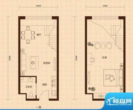 明翰国际LOFT公寓A1面积:43.48平米