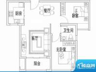 富华庄园E户型 2室2面积:73.00平米