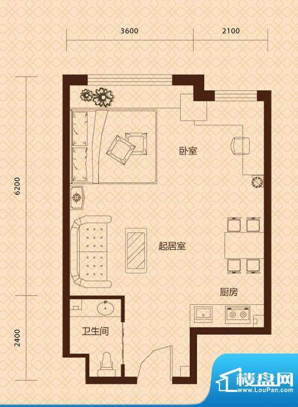 明翰国际SOHO公寓B1面积:55.16平米
