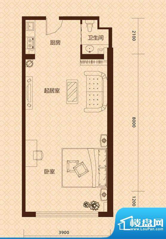 明翰国际SOHO公寓A2面积:60.19平米