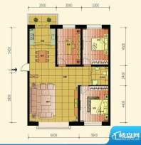 春城家园F户型图 3室面积:127.28平米