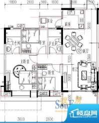 华夏新城16座02单元面积:86.38平米