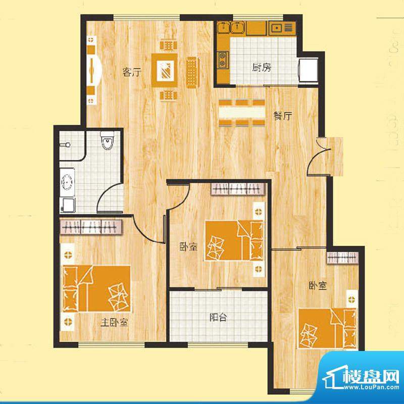 山景御园108-A2户型面积:108.00平米