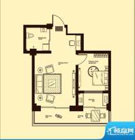 雅舍紫晶公馆A2户型面积:60.80平米