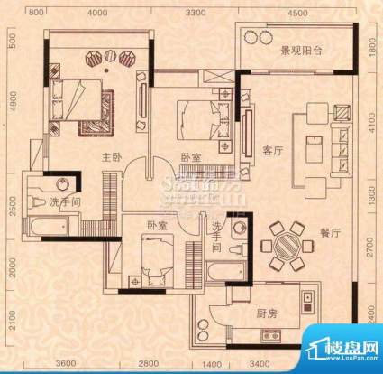 海琴水岸24、25栋BA面积:131.92平米