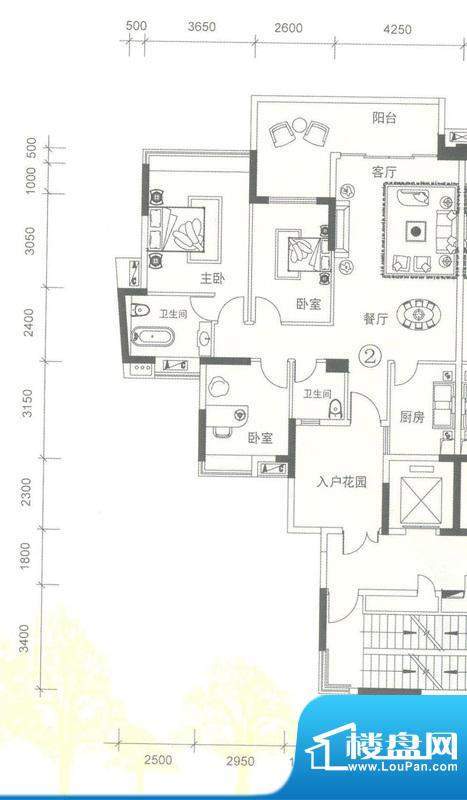 创鸿林海尚都雅林轩面积:124.88平米