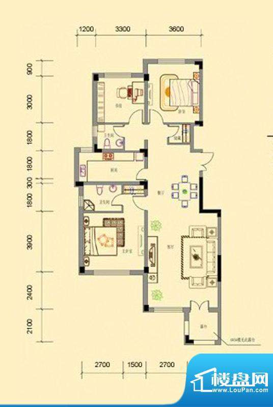 信达东湾半岛二期b3面积:131.87平米