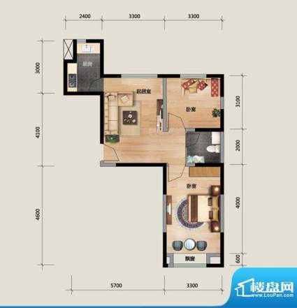 良品柏宏爱琴湾I户型面积:74.14平米