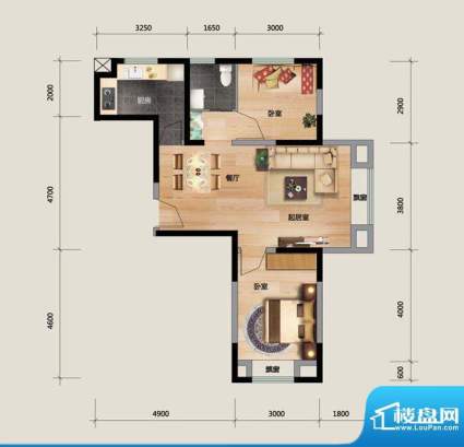 良品柏宏爱琴湾K户型面积:73.69平米