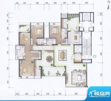 美的广场B户型 6室2面积:270.00平米