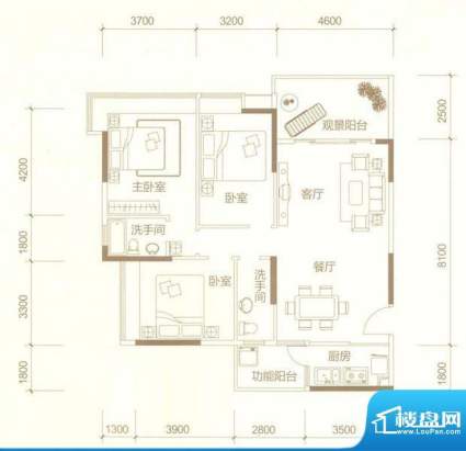 恒福新城14座03单位面积:125.75平米