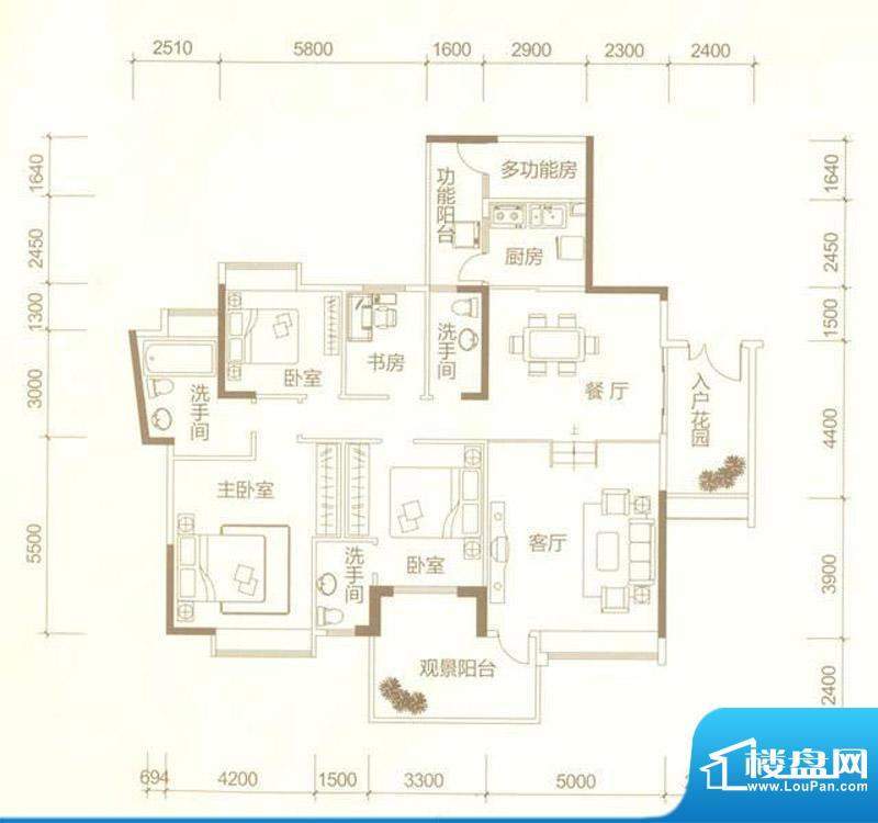 恒福新城14座02单位面积:184.49平米