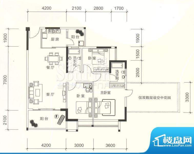 恒福新城幸福朗苑12面积:114.06平米