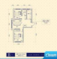 嘉惠红山郡B户型图 面积:77.82平米