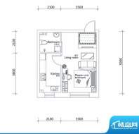 万龙第十城D-1户型图面积:40.33平米