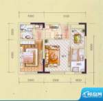 紫金豪庭B户型图 1室面积:52.40平米