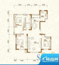 腾飞时代E户型图 3室面积:120.00平米