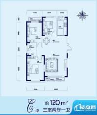 蓝色港湾C-2户型图 面积:120.00平米