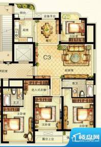 米兰公寓C3户型 3室面积:144.00m平米