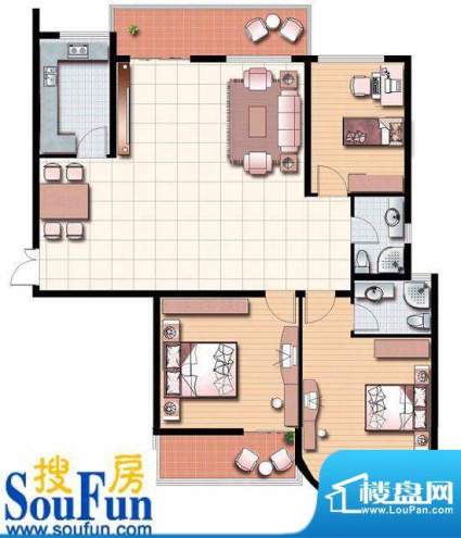 亚太碧水丽湾7C户型面积:163.00m平米