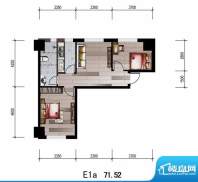 中安美寓小高层E1a户面积:71.52平米