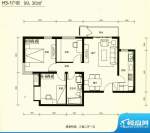 力天凤凰城H3-1户型面积:99.36m平米