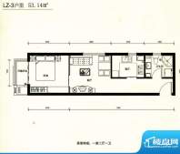 力天凤凰城LZ-3户型面积:53.14m平米