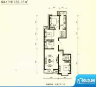 力天凤凰城S3-1户型面积:132.43m平米