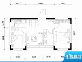 城建世纪佳园B户型图面积:65.12平米