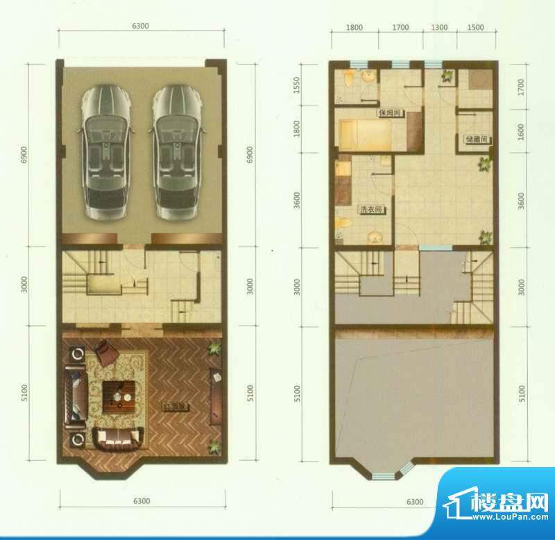 华瀚净月公馆联排B2面积:220.00平米