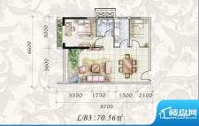 华庭·时光里B3-A 2面积:70.56平米