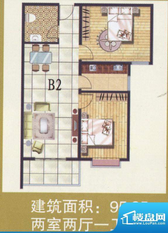 金安公寓一期标准层面积:95.95m平米