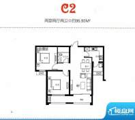 现代御庭C2户型 两室面积:0.00m平米
