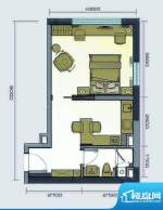 星城时代A户型 1室1面积:49.29平米