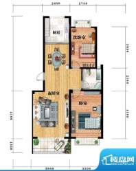 爱家花园b样板房 2室面积:56.20m平米