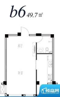 天海湾水城多层b6户面积:49.70m平米