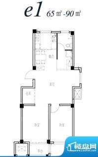 天海湾水城多层e1户面积:65.00m平米