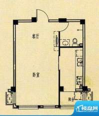 天海湾水城一期b6户面积:49.70m平米