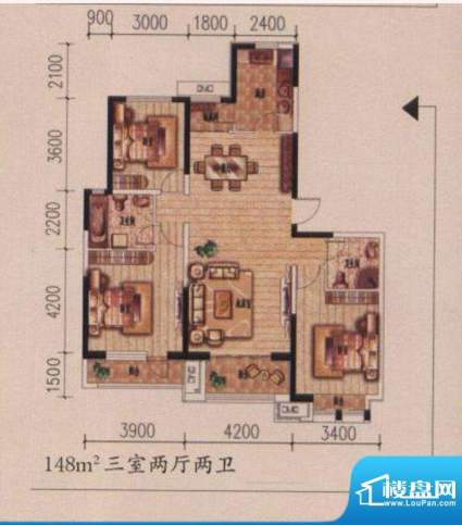 凤凰世嘉3组团148平面积:148.00平米