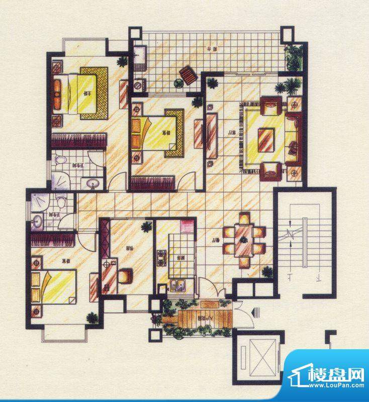 三盛温泉新都城户型面积:148.00m平米