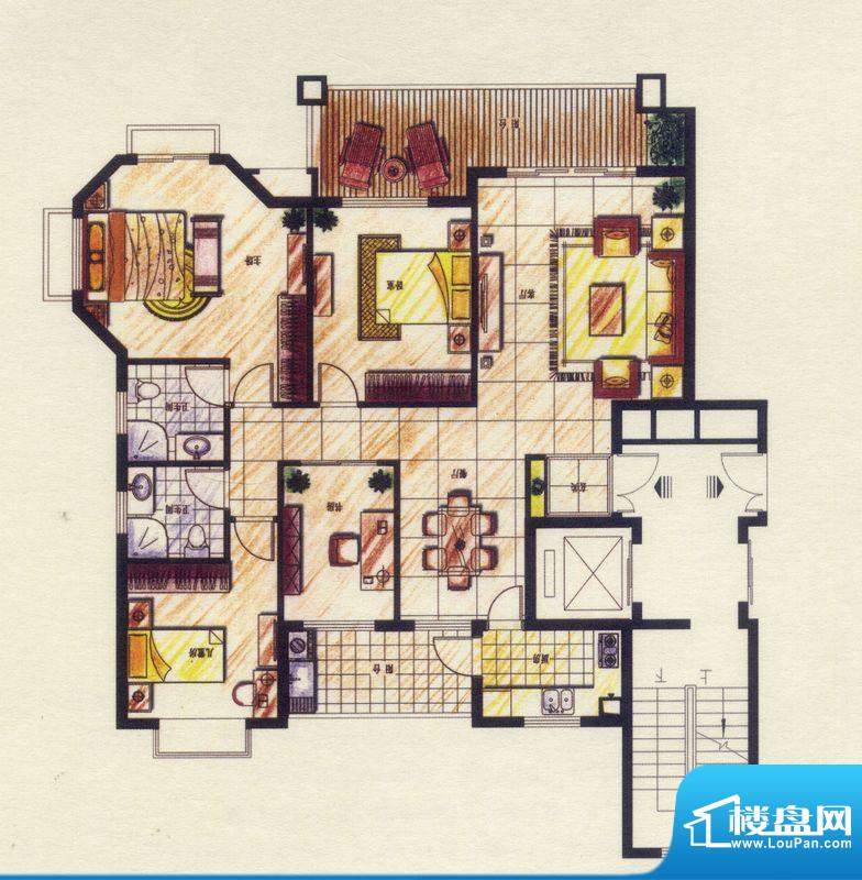 三盛温泉新都城户型面积:145.00m平米