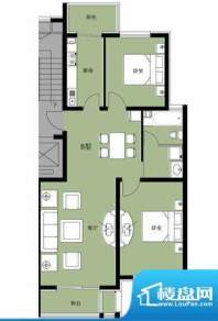 亨泰公寓B户型 2室2面积:99.28平米