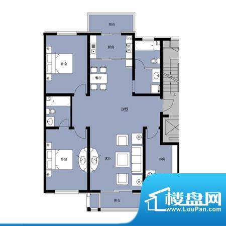 亨泰公寓D户型 3室2面积:139.15平米