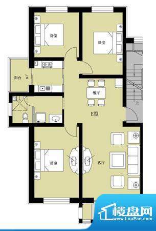 亨泰公寓E户型 3室2面积:118.86平米